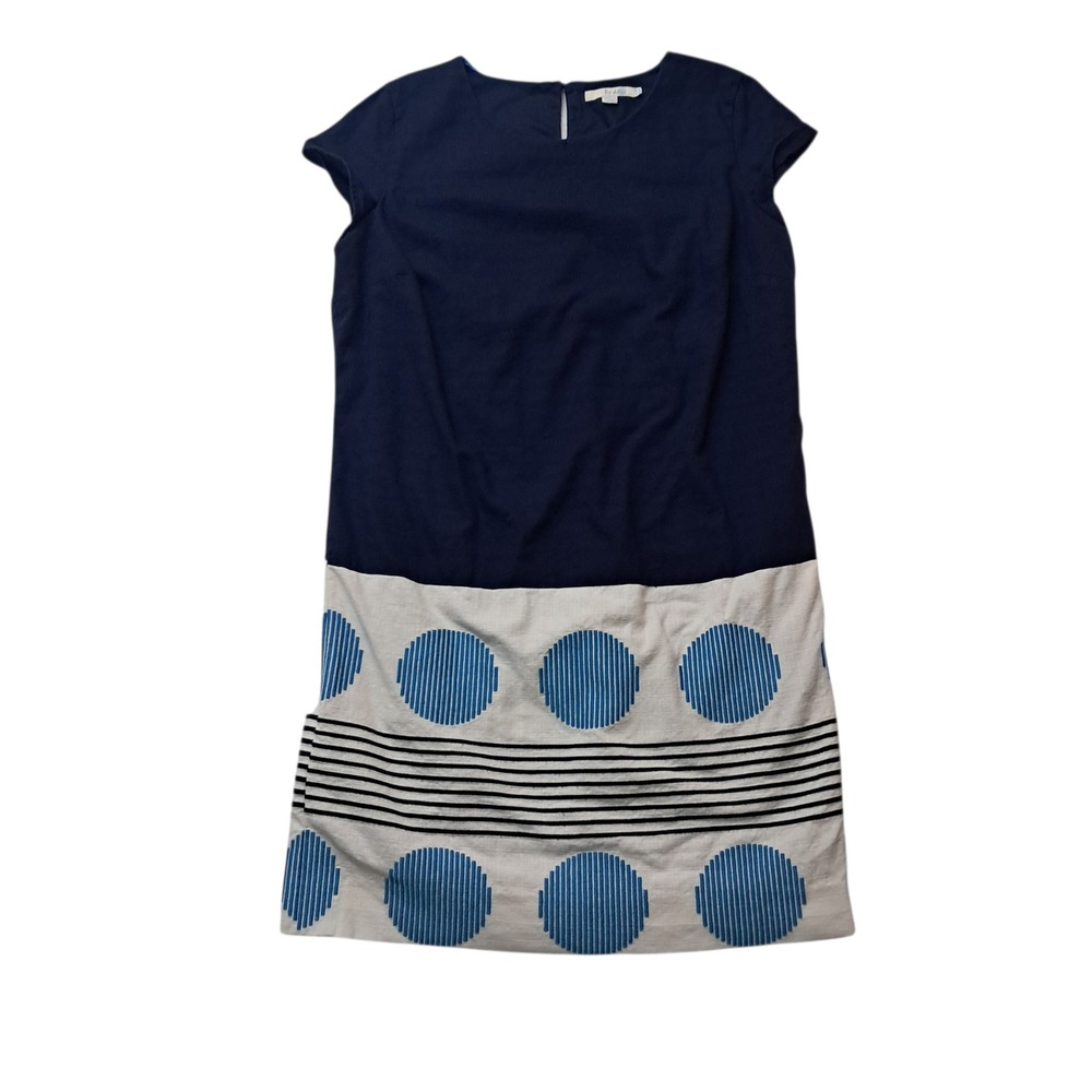 Boden Navy and Blue Dot Cotton Shift Dress